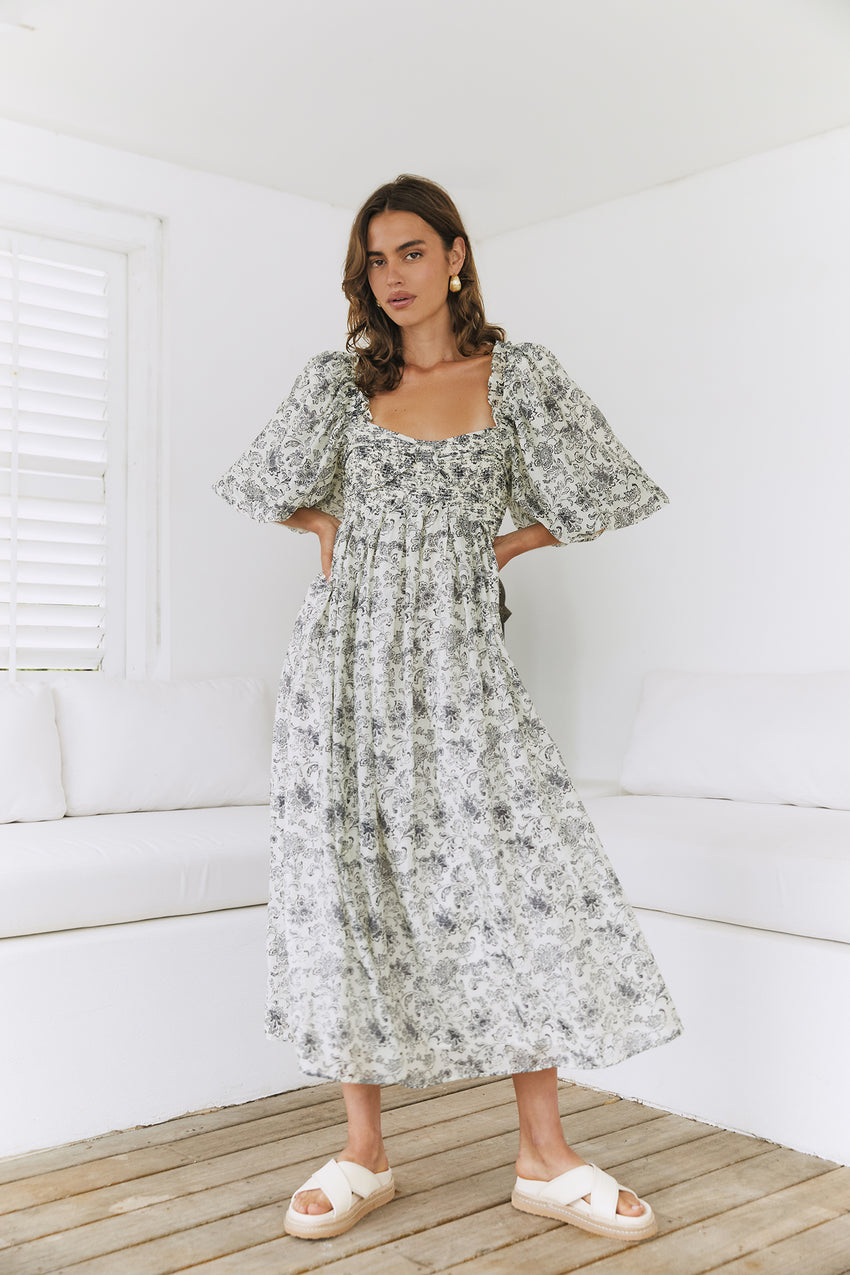 Bella's Bloom Maxi Dress Black