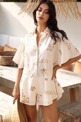 Muy Caliente Romper Beige