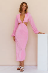 RUNAWAY THE LABEL Freja Midi Dress Bubblegum