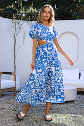 Art Gallery Maxi Dress Blue