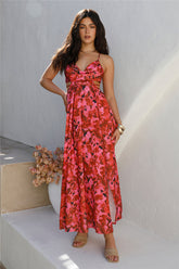 Wild Poppies Maxi Dress Pink