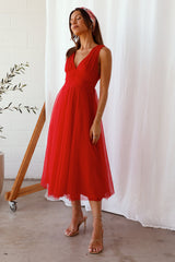 London Fog Maxi Dress Red