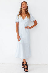 Milk Tea Maxi Dress Blue