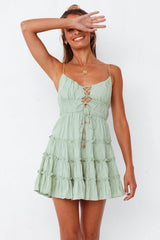 Fruity Mornings Dress Sage