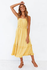 Honeycomb Midi Dress Yellow