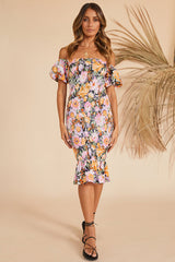 Midnight Bouquet Midi Dress