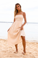 Catallena Midi Dress Beige