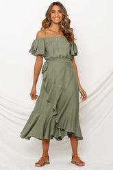 Summer In Turin Maxi Dress Olive