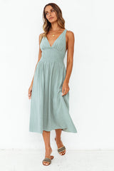 Clear Eyes Midi Dress Sage