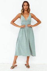 Clear Eyes Midi Dress Sage