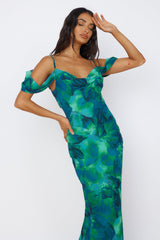 RUNAWAY THE LABEL Litsa Maxi Dress Calista Green