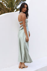 Laced With Gold Maxi Dress Sage