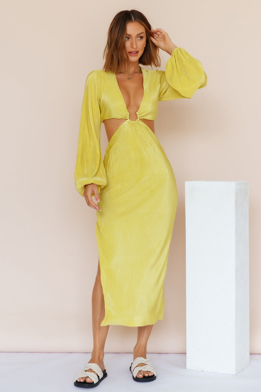 RUNAWAY THE LABEL Freja Midi Dress Citrus