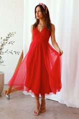 London Fog Maxi Dress Red