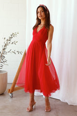 London Fog Maxi Dress Red