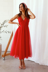 London Fog Maxi Dress Red