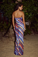 RUNAWAY THE LABEL Velzy Strapless Dress Riviera Print