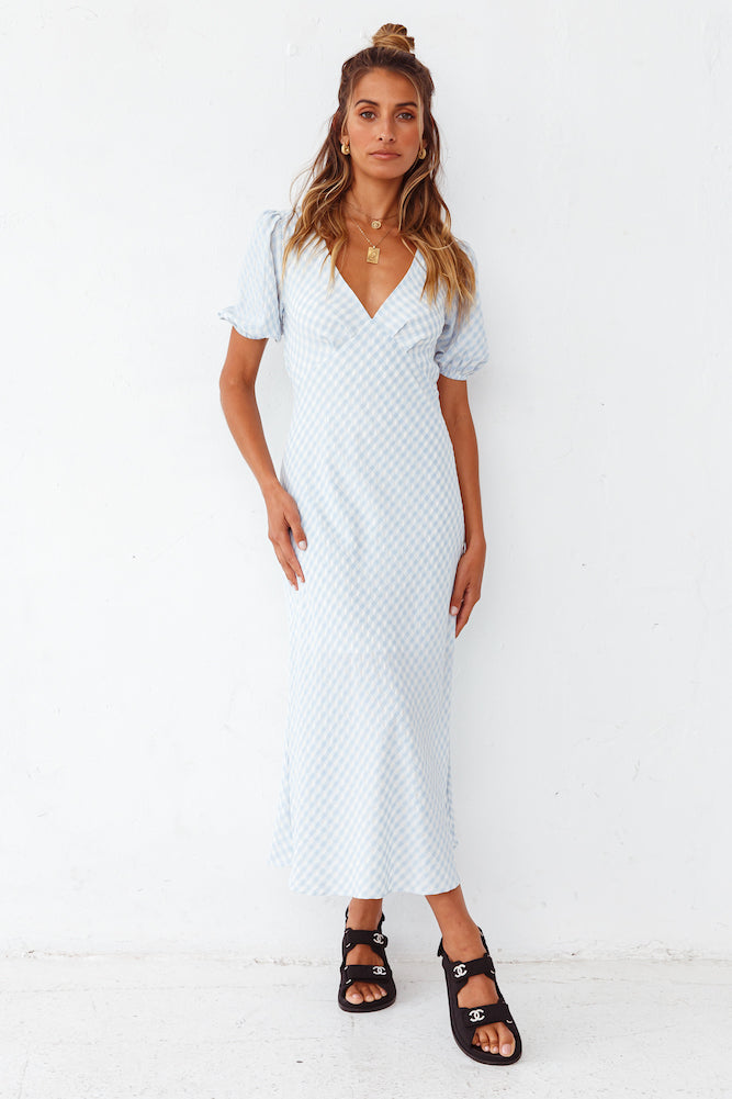 Milk Tea Maxi Dress Blue