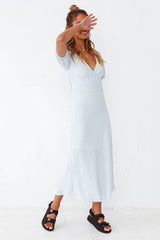 Milk Tea Maxi Dress Blue