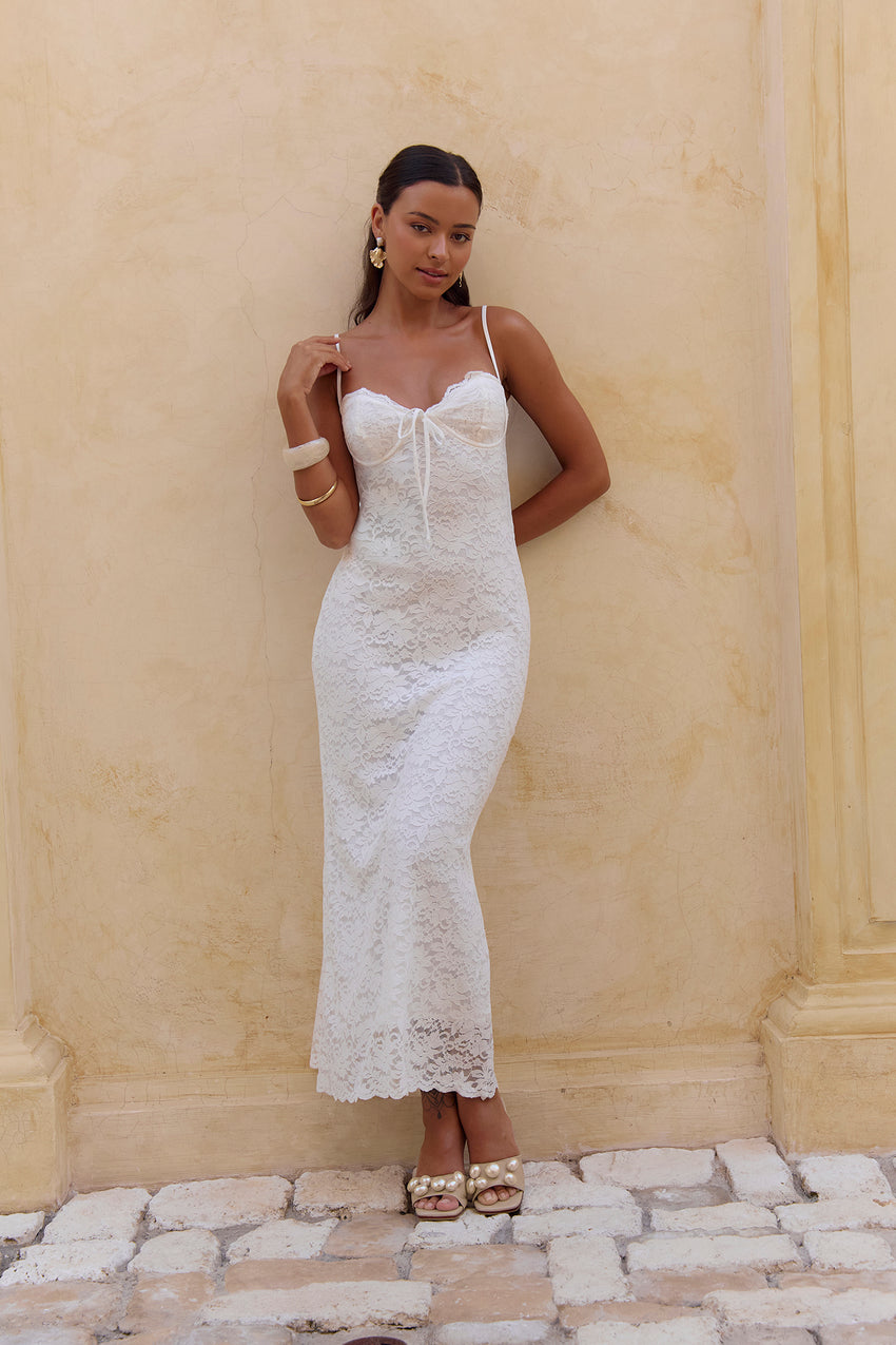 Gloria Lace Maxi Dress White