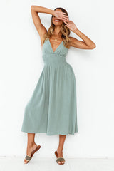 Clear Eyes Midi Dress Sage